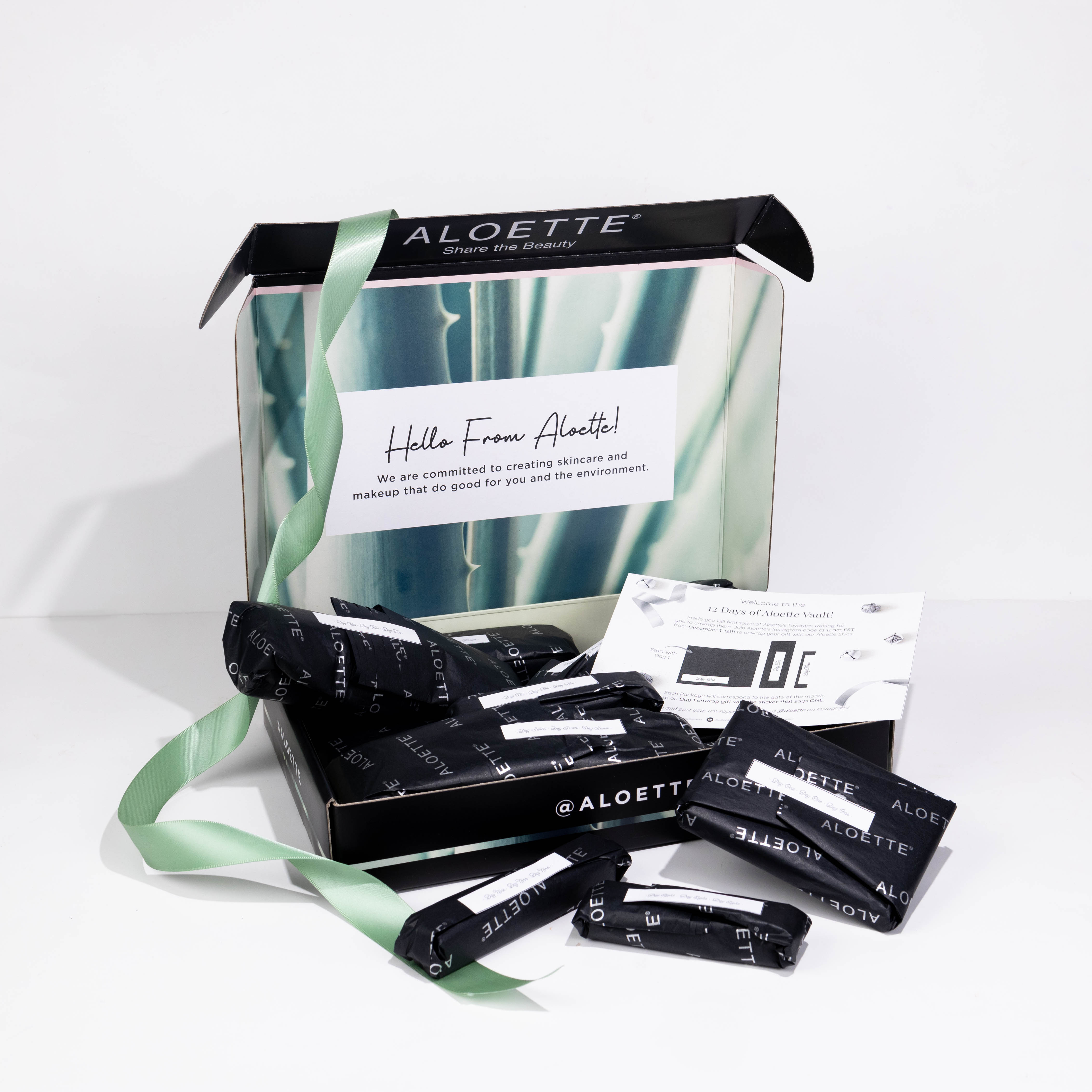 12 Days of Vera box open with wrapped product and ribbon white 300dpi