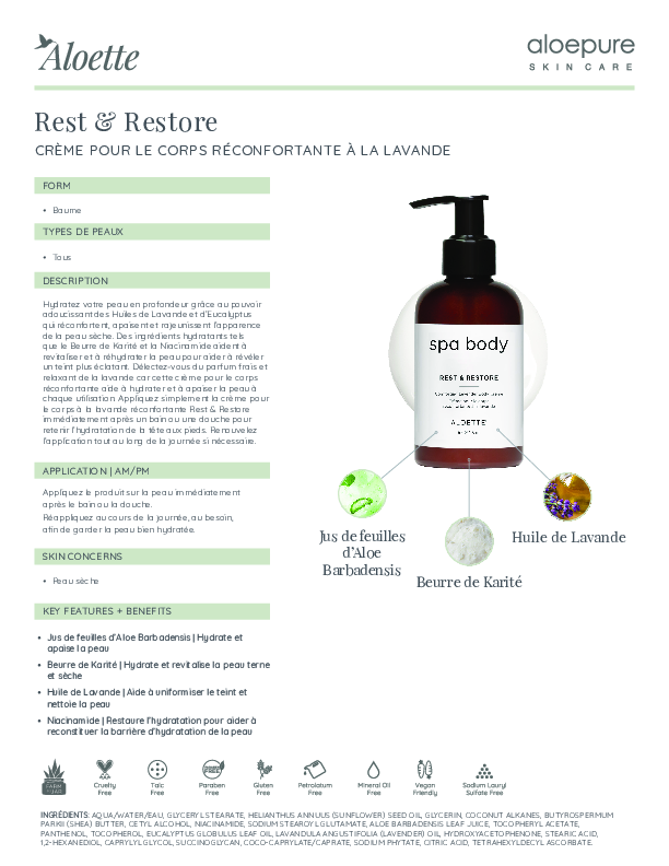 Rest + Restore Body Creme Data Sheet FRN.pdf