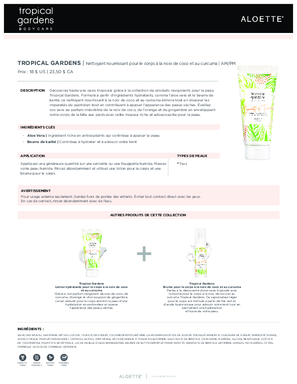 Tropical Gardens_Coconut Turmeric Body Wash_Data Sheet_FR.pdf