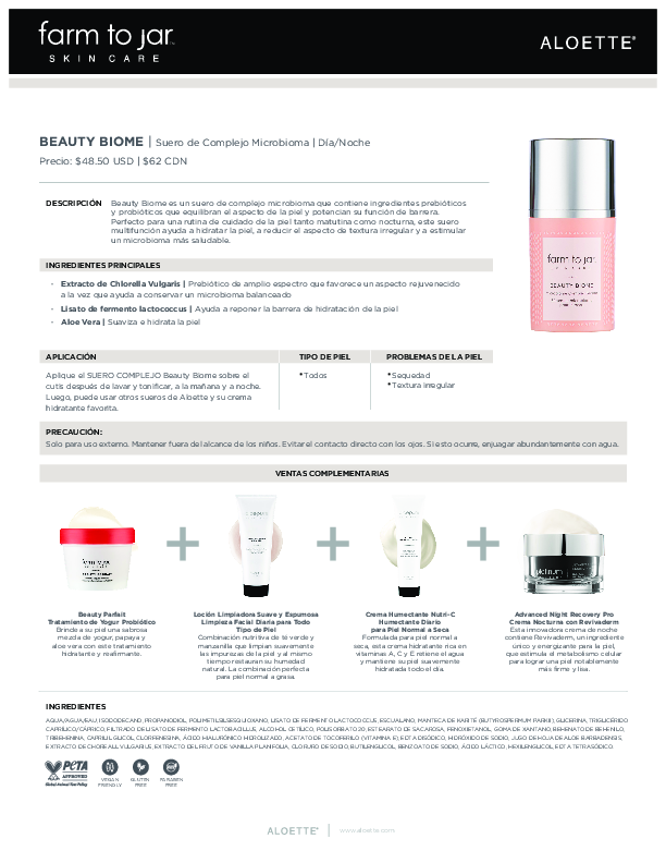 Beauty Biome Data Sheet US SPN