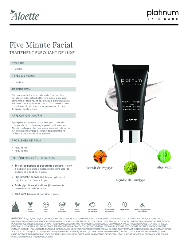 5 Minute Facial Data Sheet FR.pdf