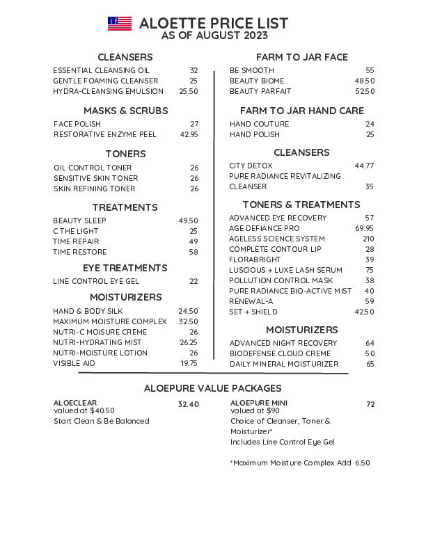 2023 Aloette Price List Aug USA.pdf